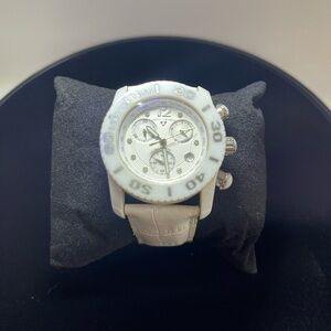 Swiss Legend SL10128-WSD Commander Diamonds Chrono White Ceramic Watch